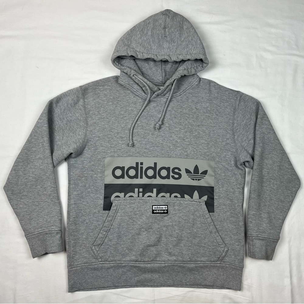 Adidas Men’s Hoodie Sweatshirt Sz Small Grey Trefoil Logo B5